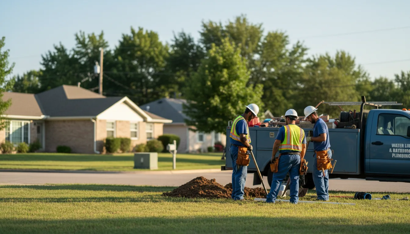 Residential water line and bathroom plumbing service in Hico, TX